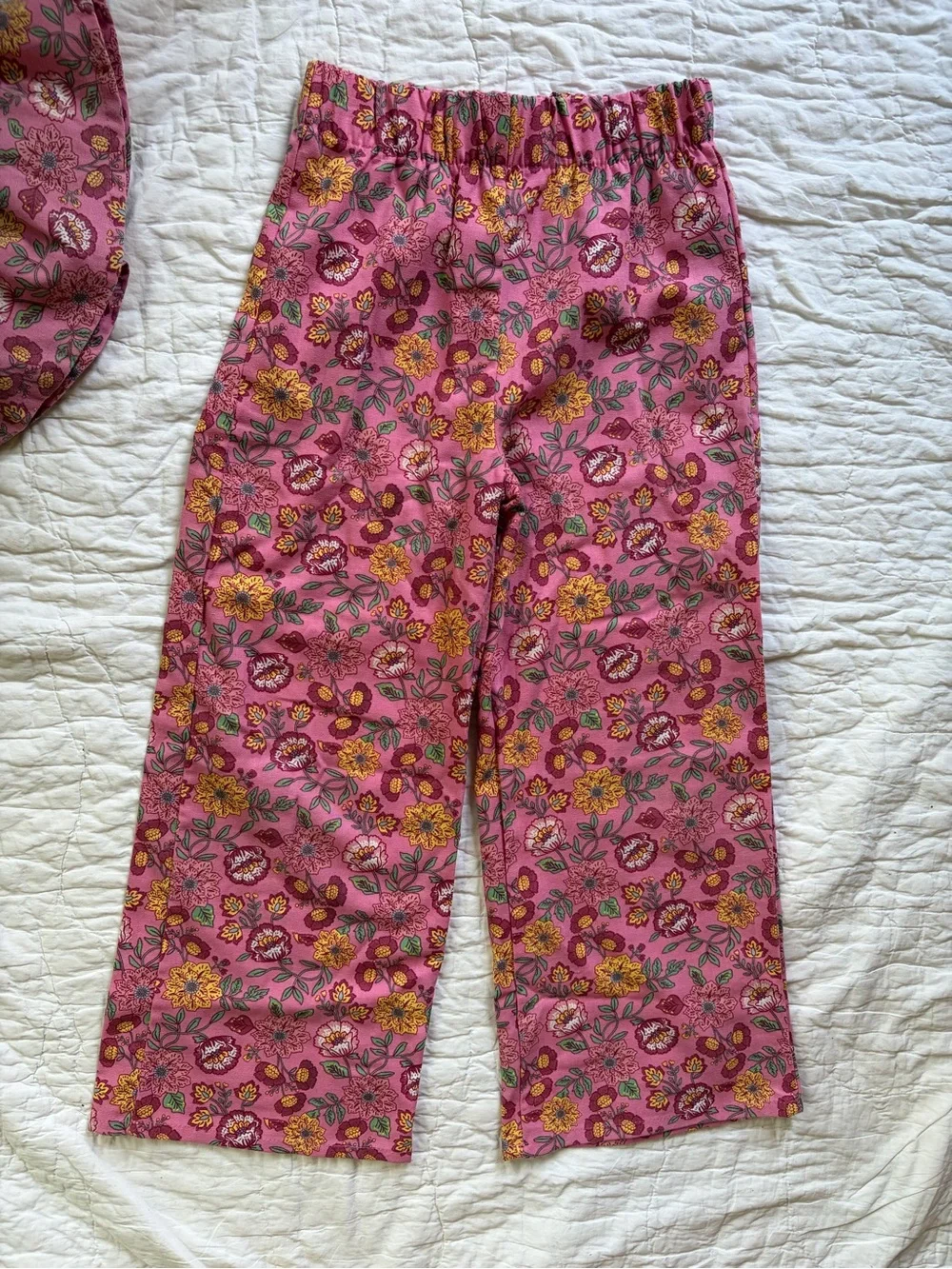 Girls Pink Floral Two-Piece Set